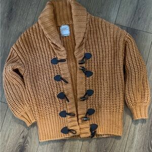 Urban Outfitters Chunky Knit Toggle Sweater - Orange